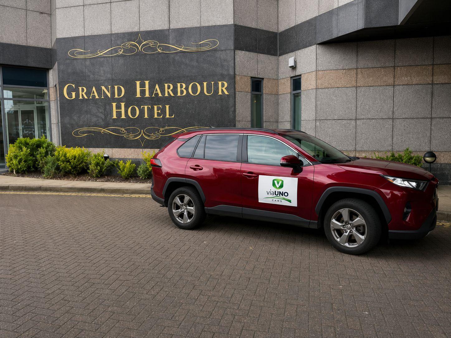 viaUNO Cars private hire at the Grand Harbour Hotel Southampton — hotel transfer service